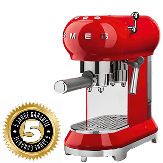 SMEG Siebträger Rot ECF01RDEU inkl. 5 Jahre Garantie