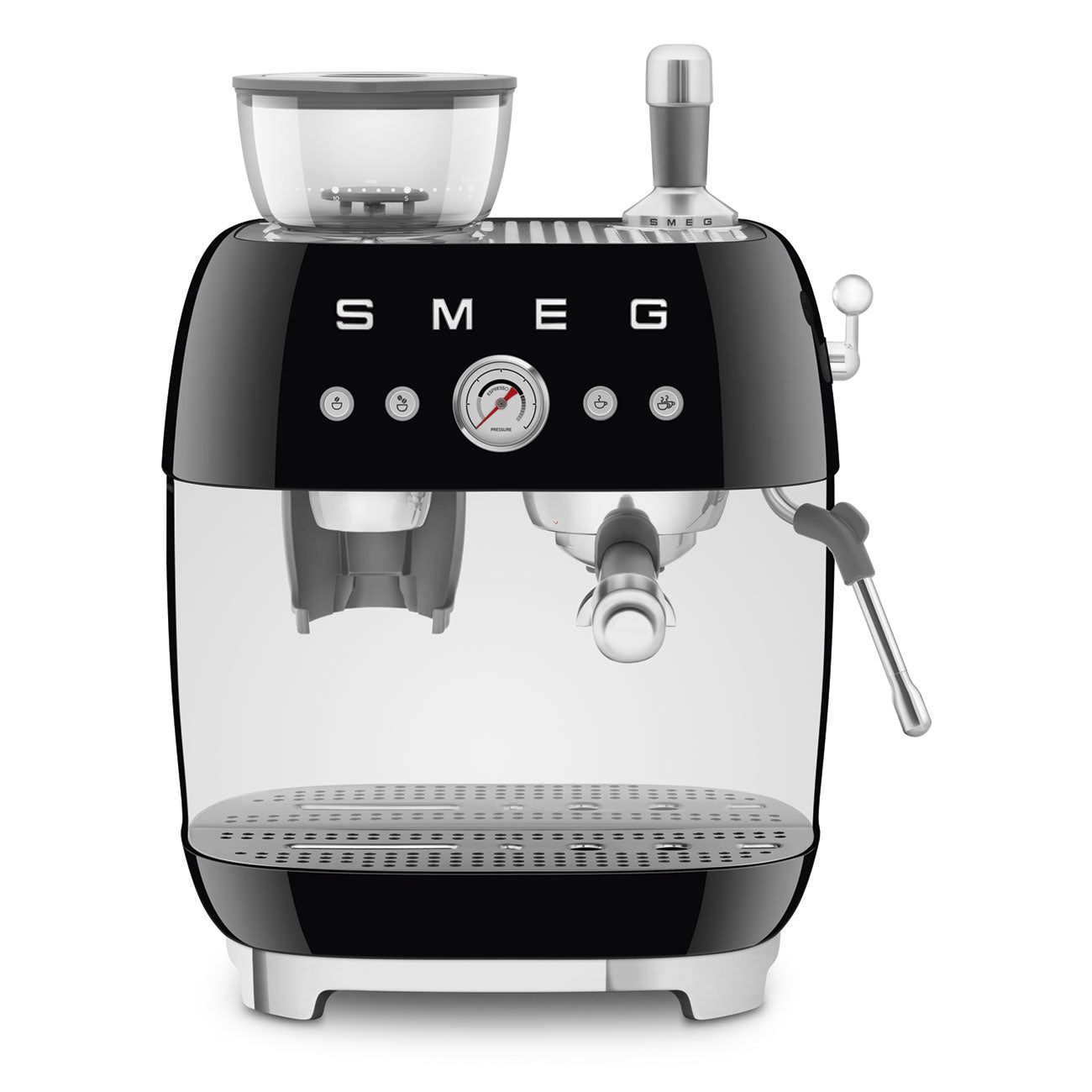 SMEG Siebträger mit Mahlwerk EGF03BLEU in Schwarz inkl. 5 Jahre Garantie