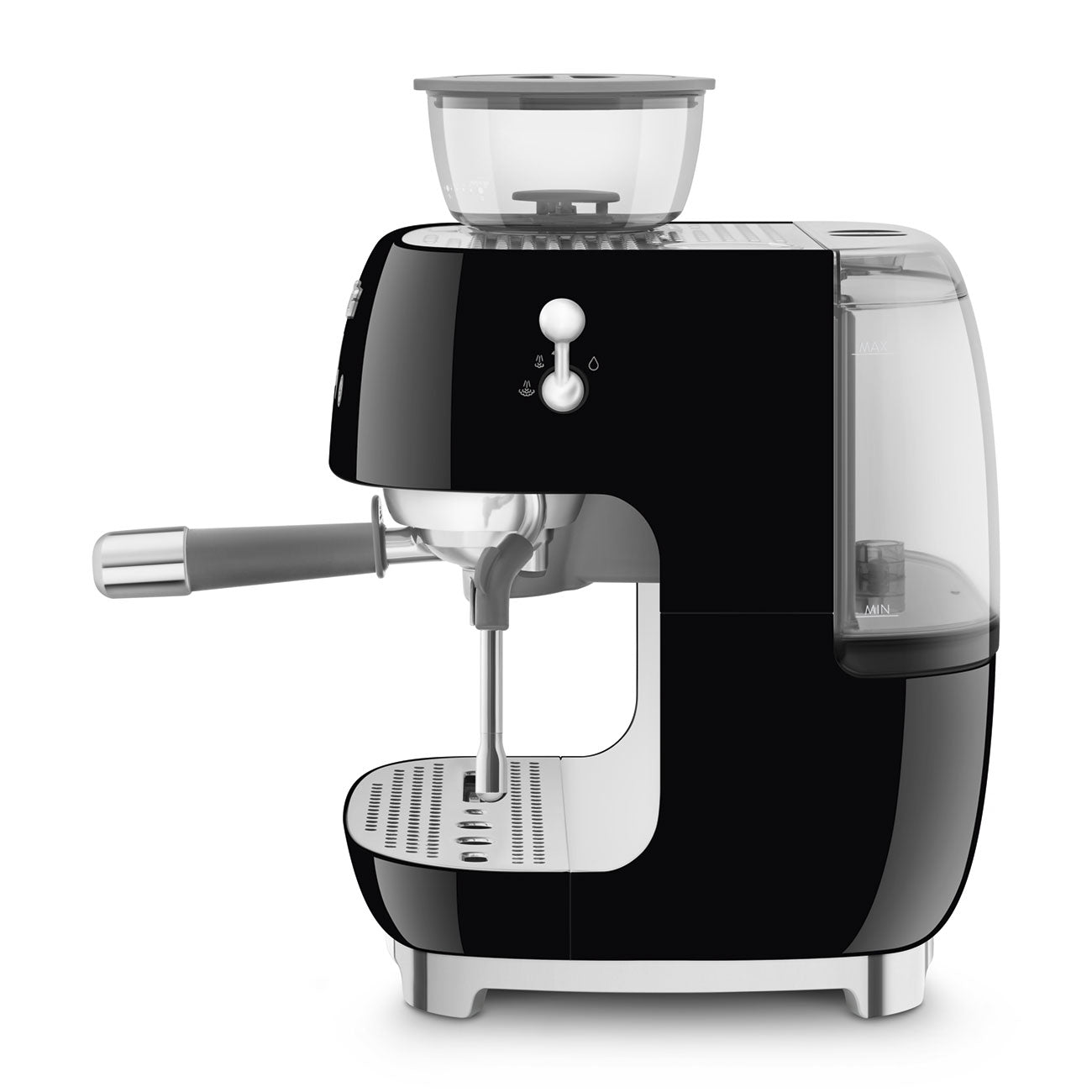SMEG Siebträger mit Mahlwerk EGF03BLEU in Schwarz inkl. 5 Jahre Garantie