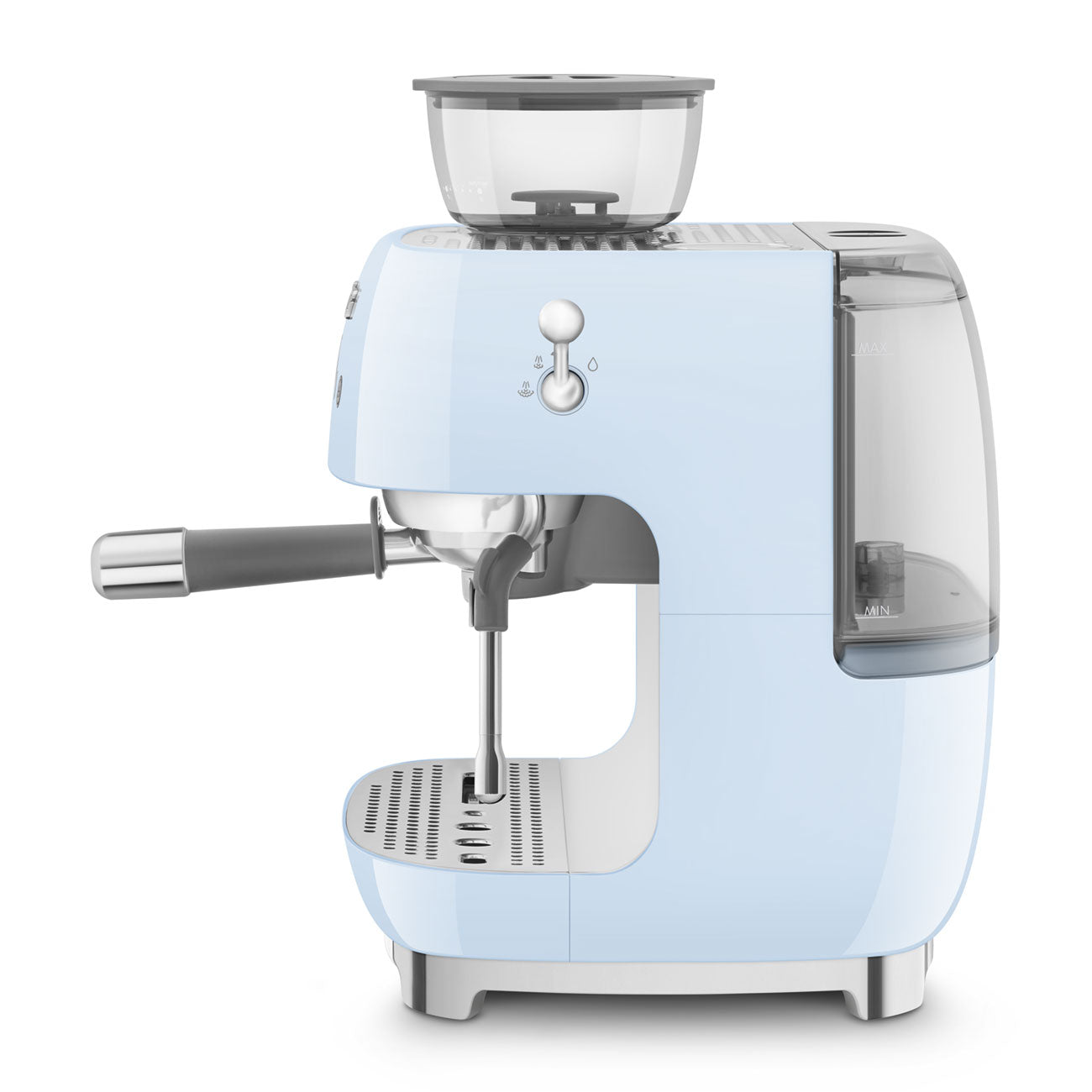 SMEG Siebträger mit Mahlwerk EGF03PBEU in Pastell Blau inkl. 5 Jahre Garantie