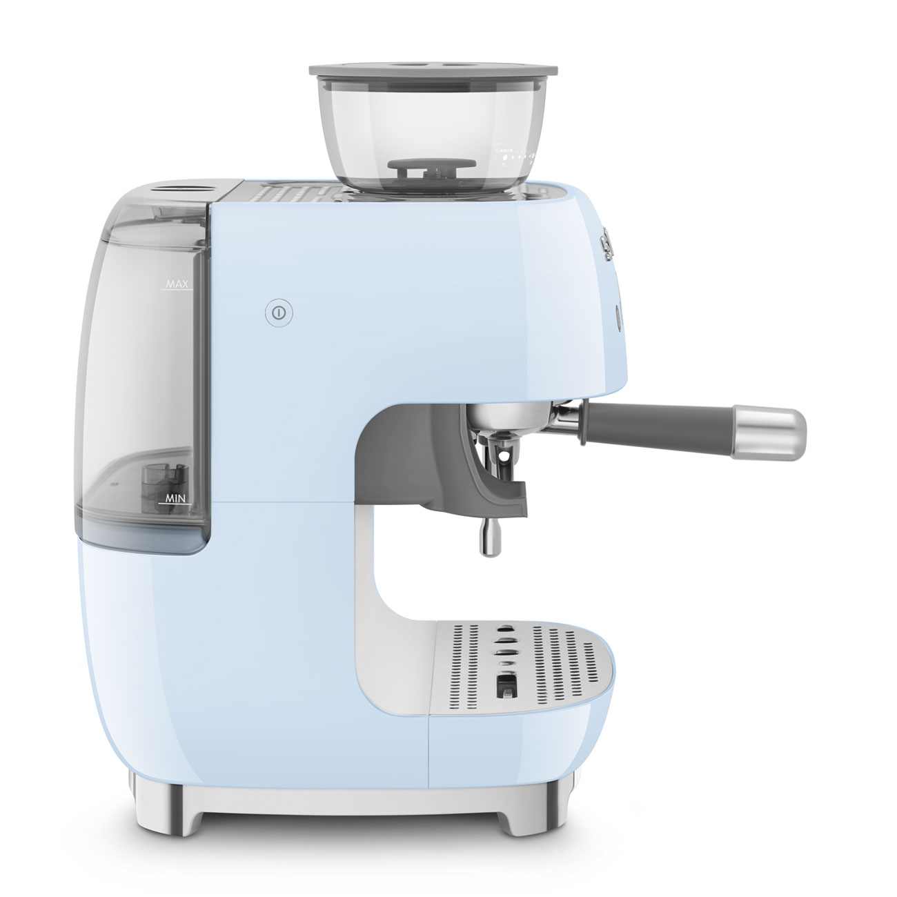 SMEG Siebträger mit Mahlwerk EGF03PBEU in Pastell Blau inkl. 5 Jahre Garantie