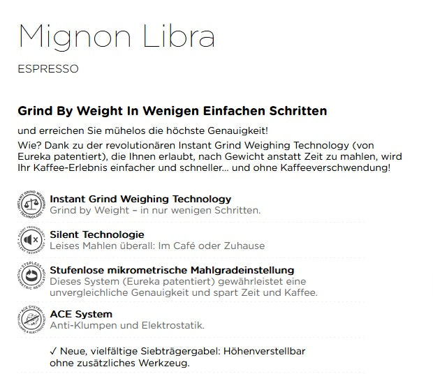 Eureka Mignon Libra chrome 16CR