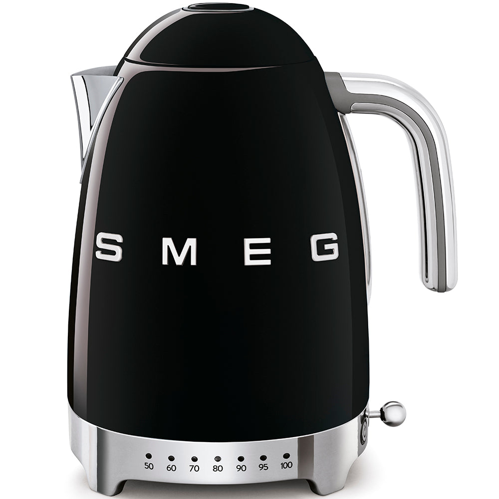SMEG Wasserkocher Schwarz KLF04BLEU mit regelbarer Temperatureinstellung